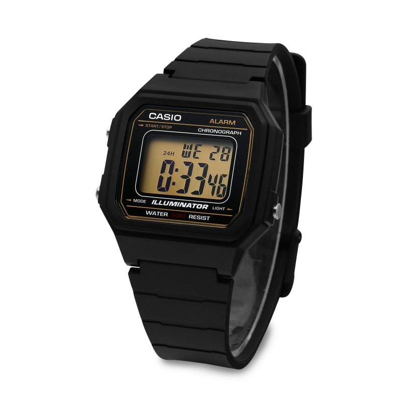 카시오 CASIO W-217H-9AVDF 레진 밴드 심플 전자 손목시계 남성 시계 상세 이미지 5