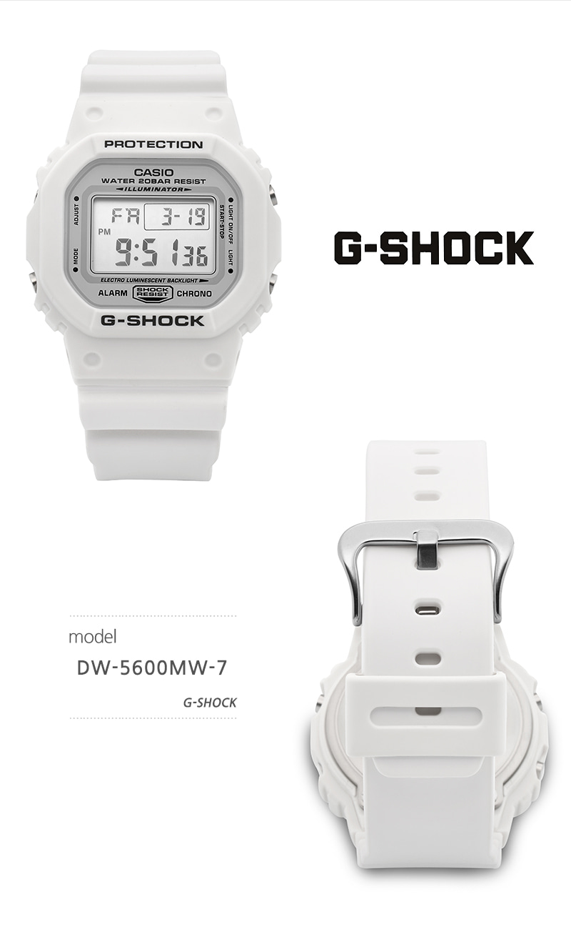 지샥 G-SHOCK DW-5600MW-7DR 5600시리즈 디지털 스퀘어 남성 우레탄시계 상세 이미지 8