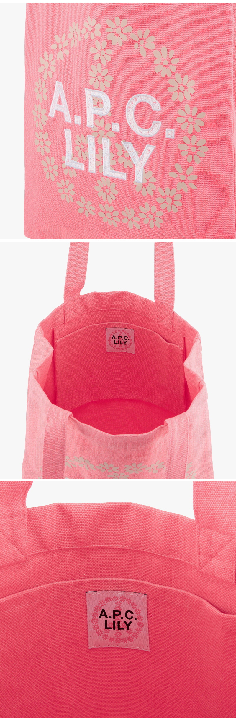 可愛い●A.P.C.●COGVP M61853 FAM NEON PINK●キャンバストート 可愛い○A.P.C.○COGVP M61853 FAM NEON PINK○キャンバストート