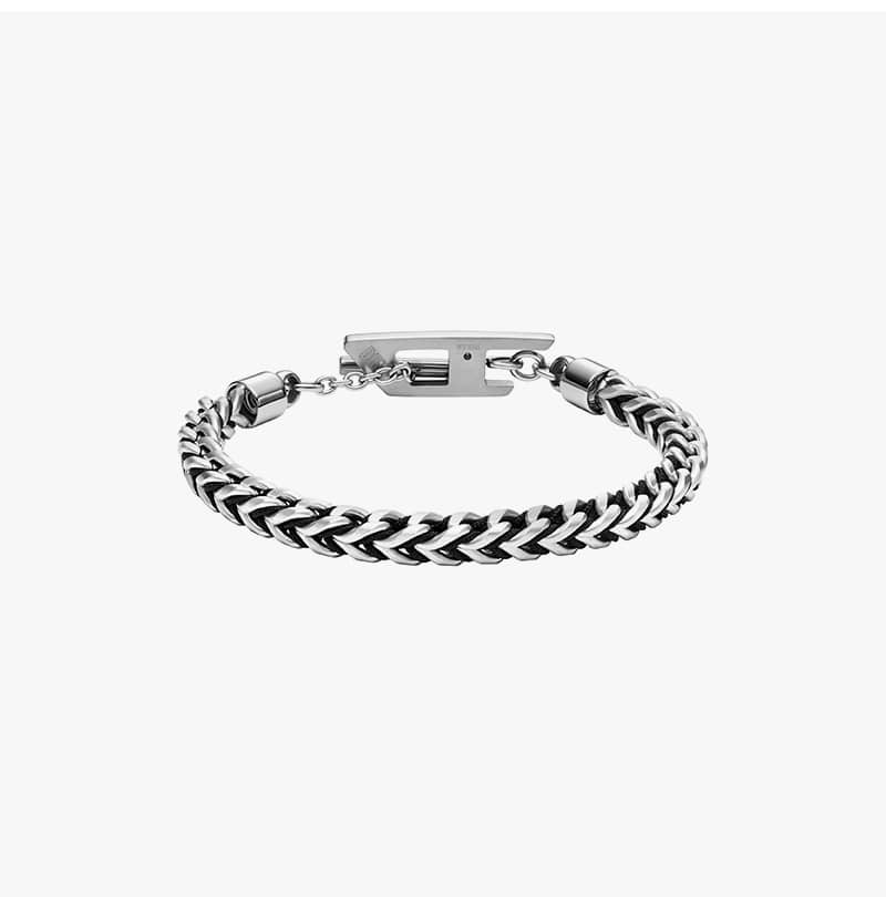 DX1540040 Stainless Steel Woven Chain Bracelet｜シルバー