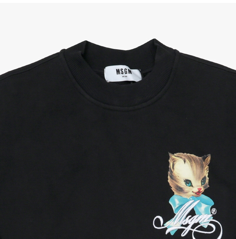 MSGM 3941MDM108SE 257586 99 큐트 키티 로고 여성맨투맨 상세 이미지 6