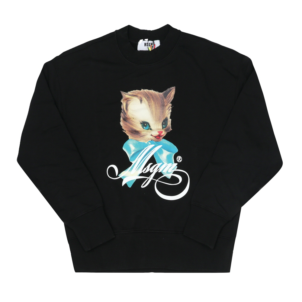 MSGM 3941MDM113SE 257749 99 큐트 키티 로고 여성맨투맨 상세 이미지 3